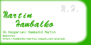 martin hambalko business card
